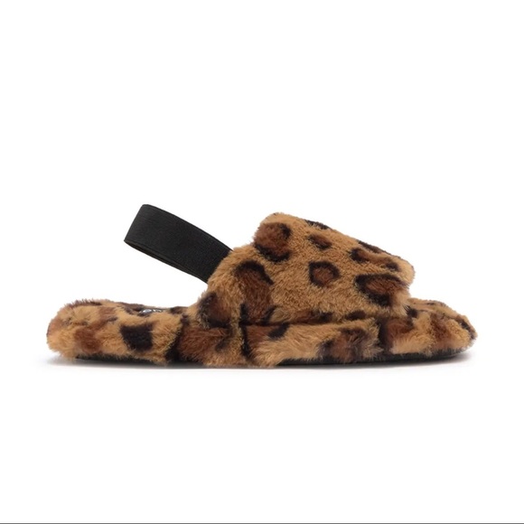 Kensie Shoes - Kensie leopard cheetah faux fur slipper slides